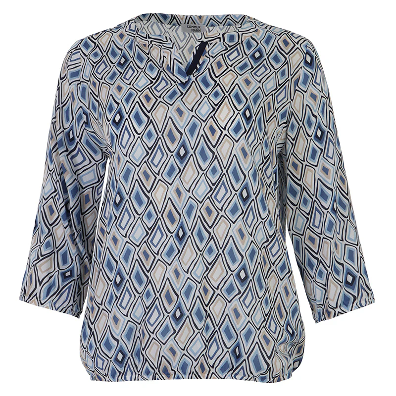 Blouses lange mouw blauw Sommermann