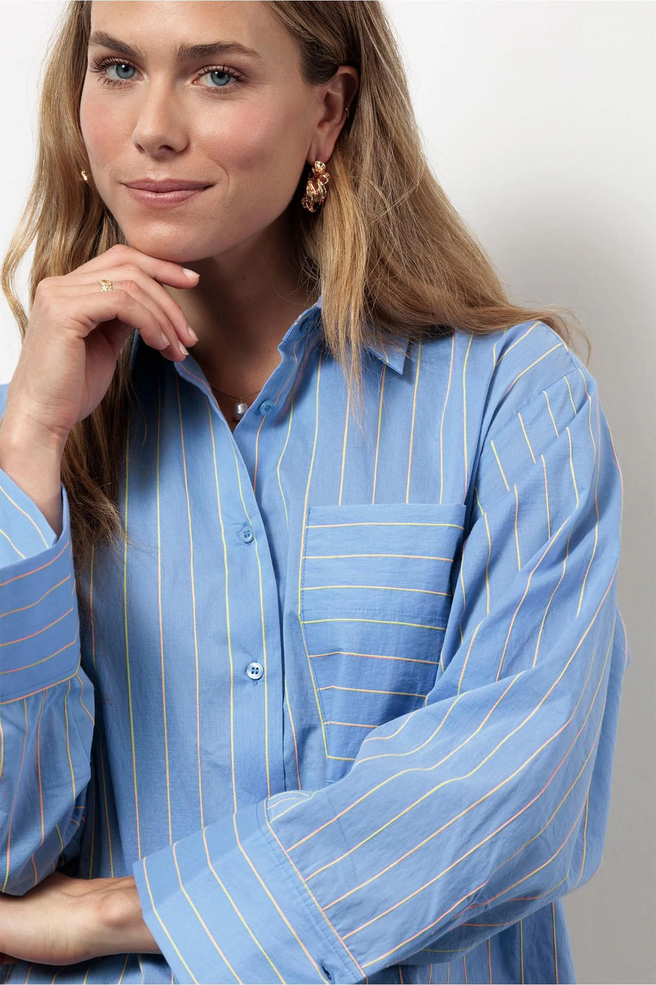 Blouses lange mouw blauw Studio Anneloes - Image 4