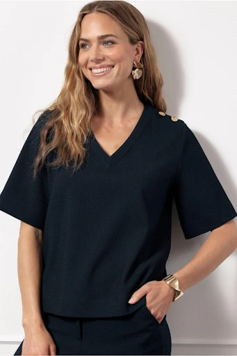 T-shirts korte mouw navy Studio Anneloes - Image 3