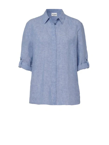 Blouses lange mouw blauw TONI
