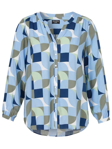 Blouses lange mouw blauw Via Appia Due