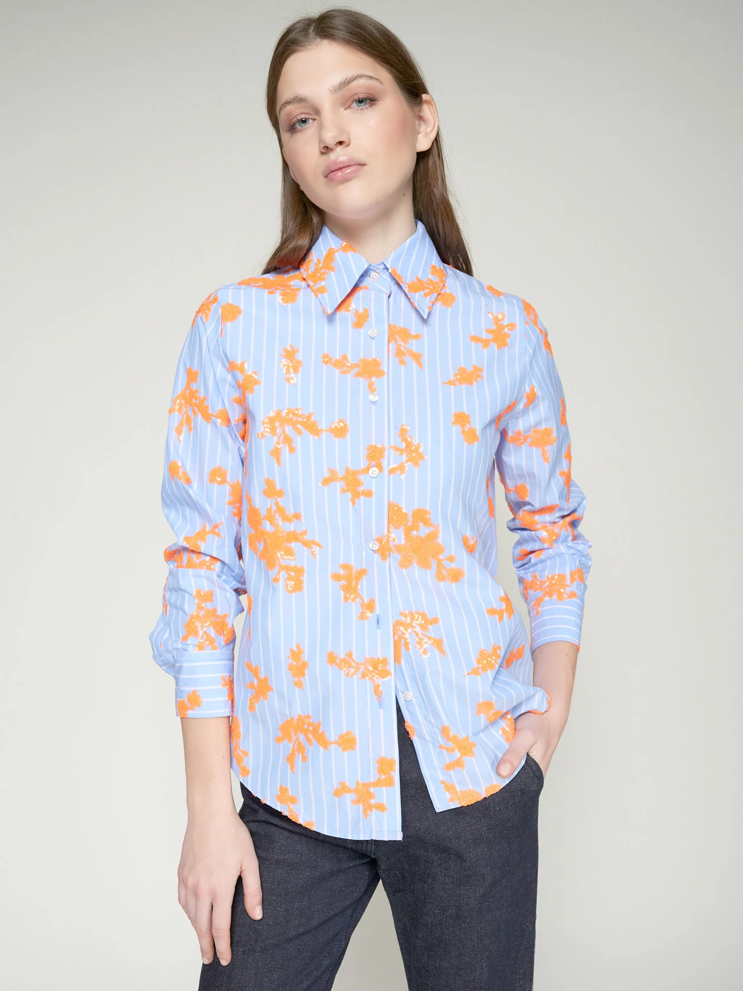 Blouses lange mouw blauw Vilagallo