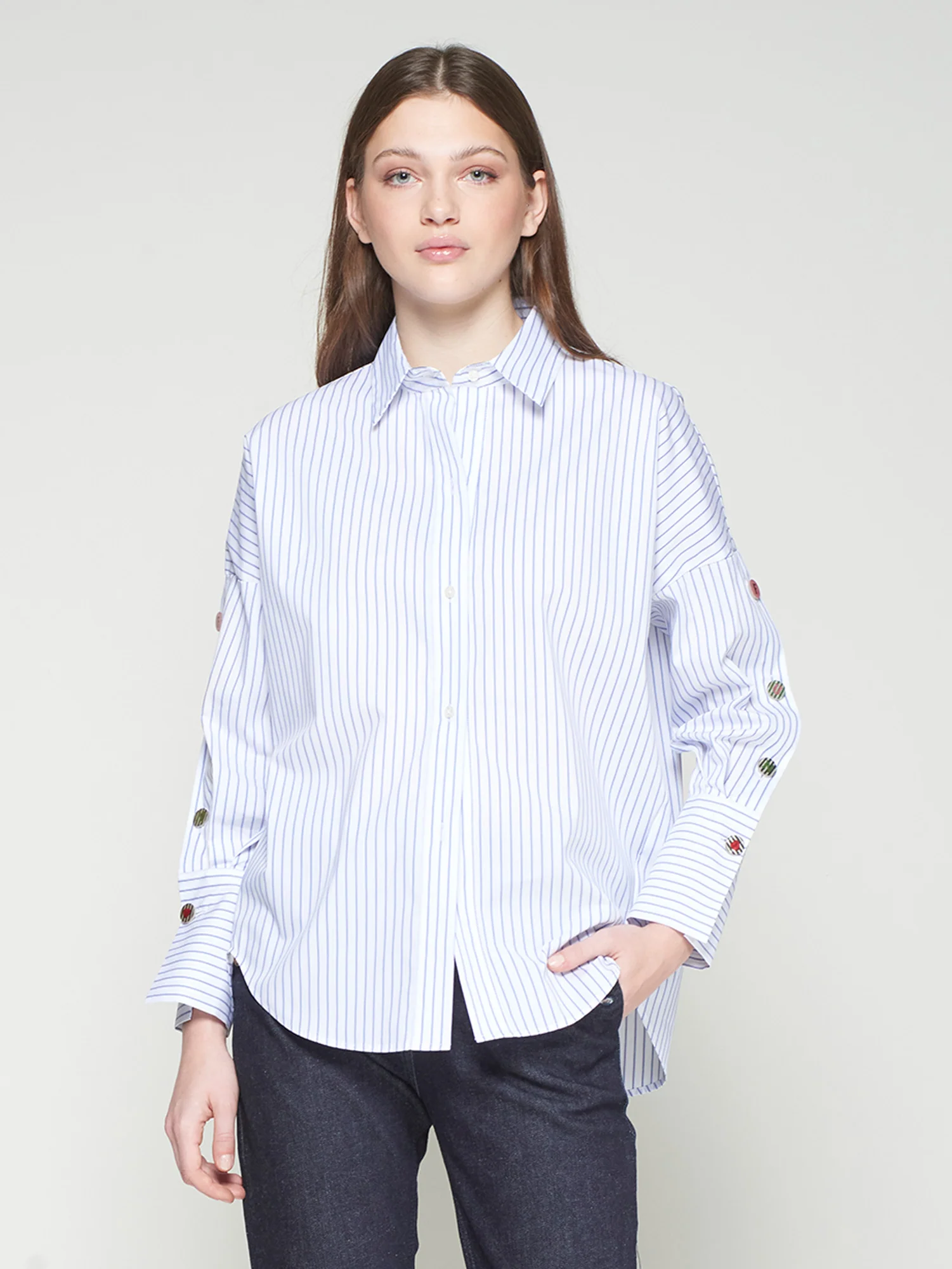 Blouses lange mouw blauw Vilagallo - Image 2
