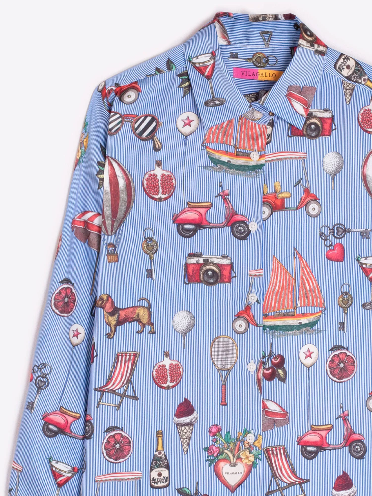 Blouses lange mouw blauw Vilagallo - Image 2