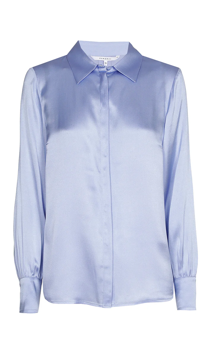 Blouses lange mouw blauw Xandres