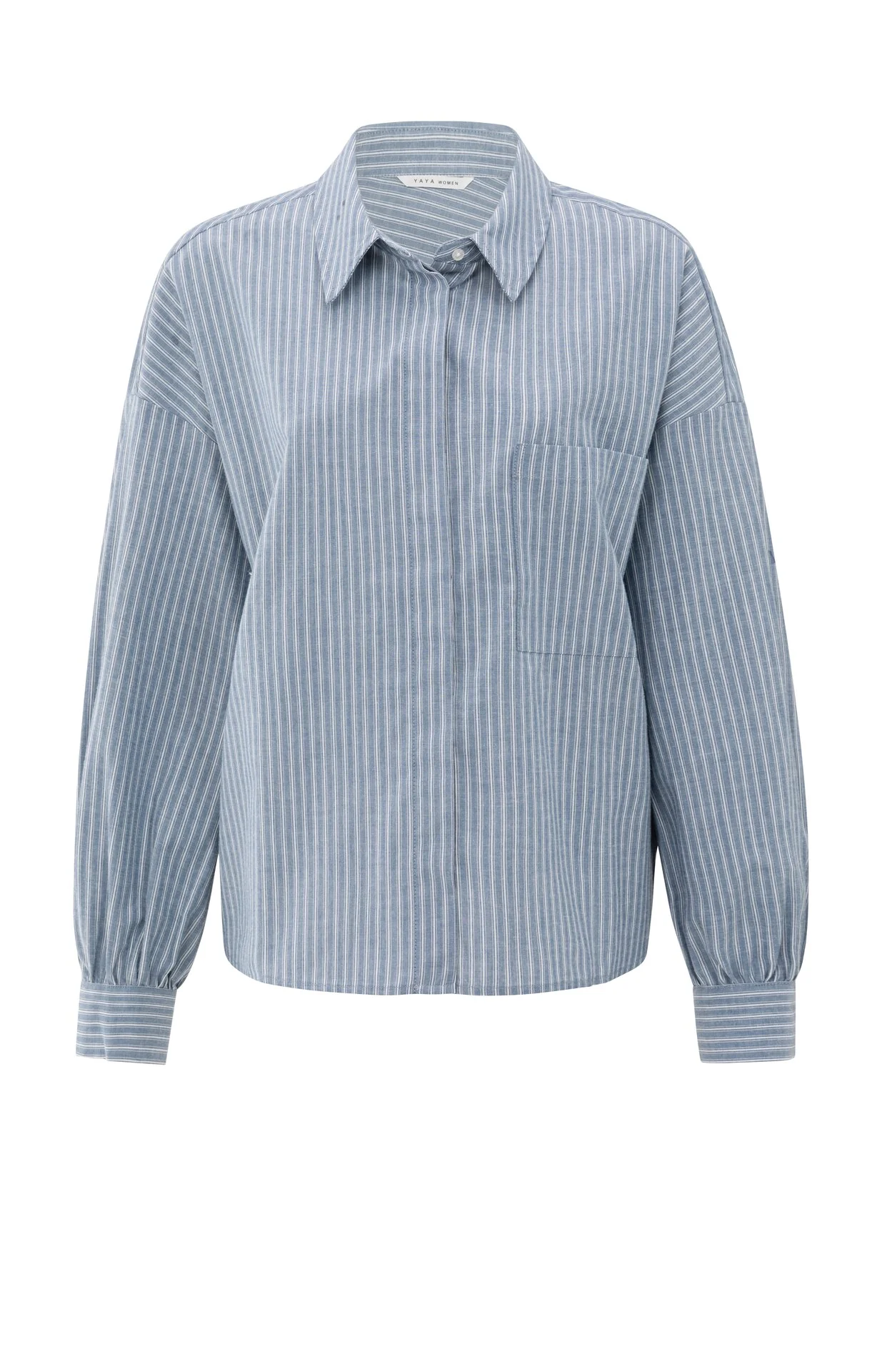 Blouses lange mouw blauw YAYA