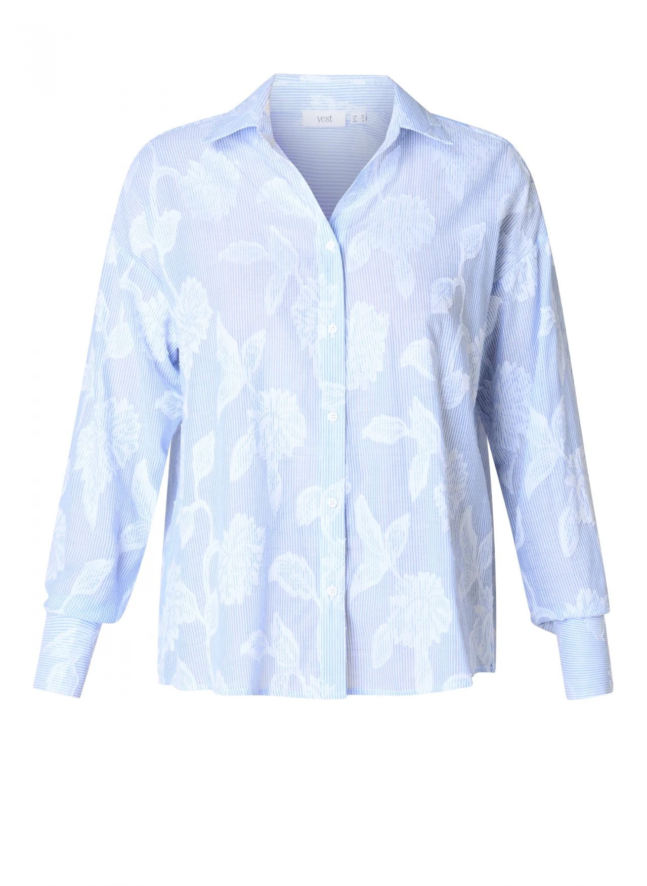 Blouses lange mouw blauw yest curve
