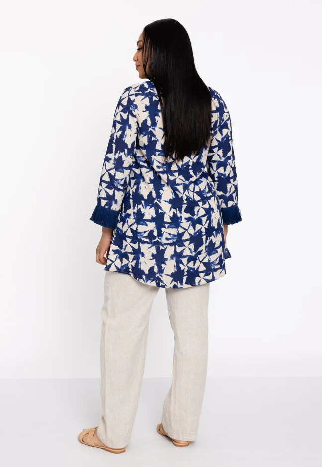 Blouses lange mouw blauw Yoek - Image 2