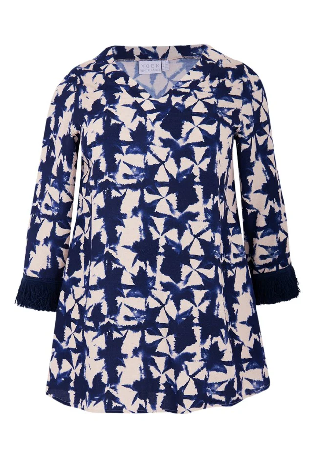 Blouses lange mouw blauw Yoek - Image 3