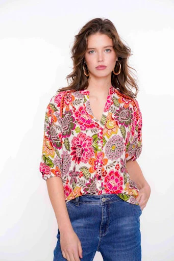 Blouses lange mouw multicolor Geisha