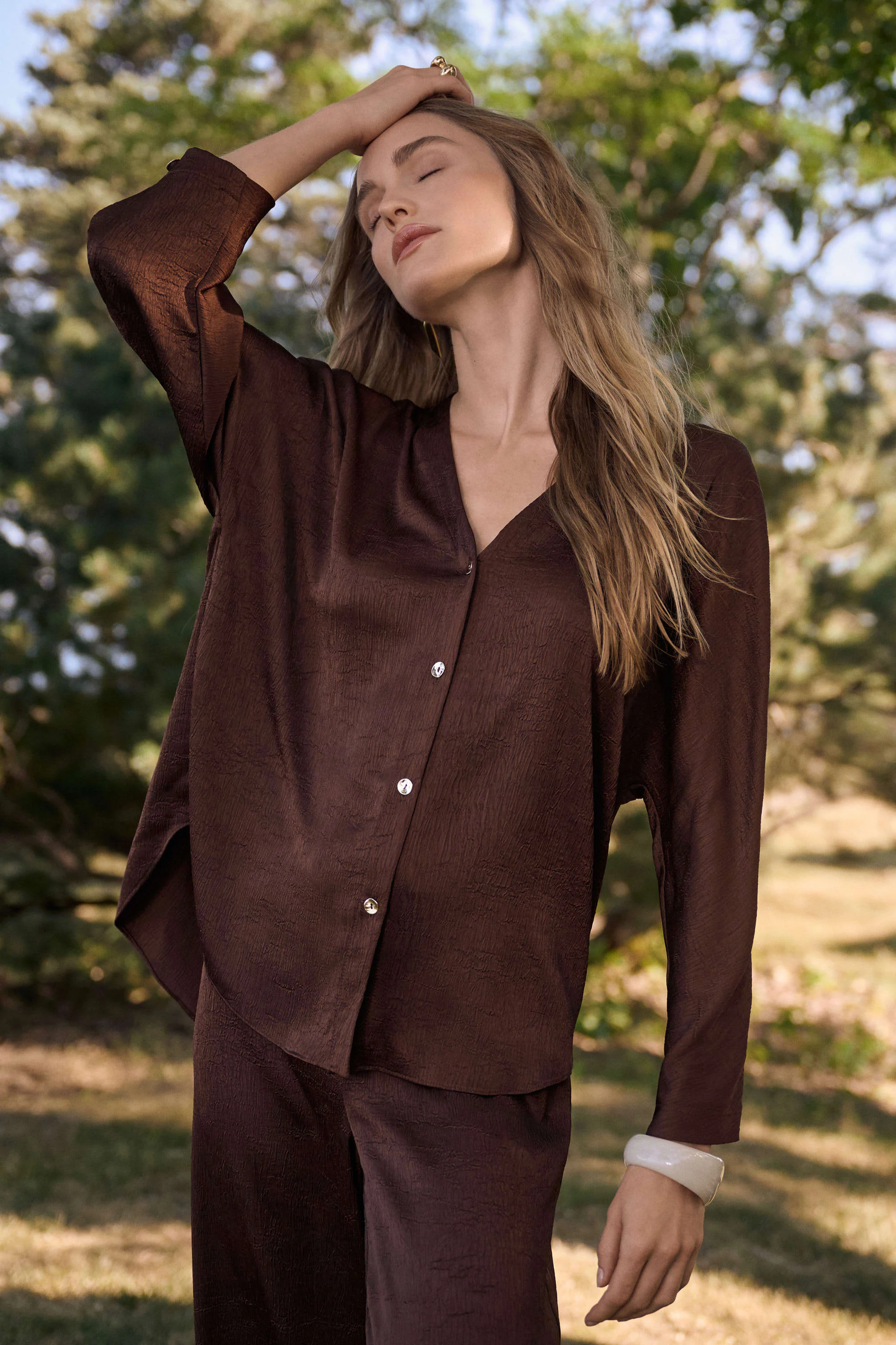 Blouses lange mouw bruin Joseph Ribkoff