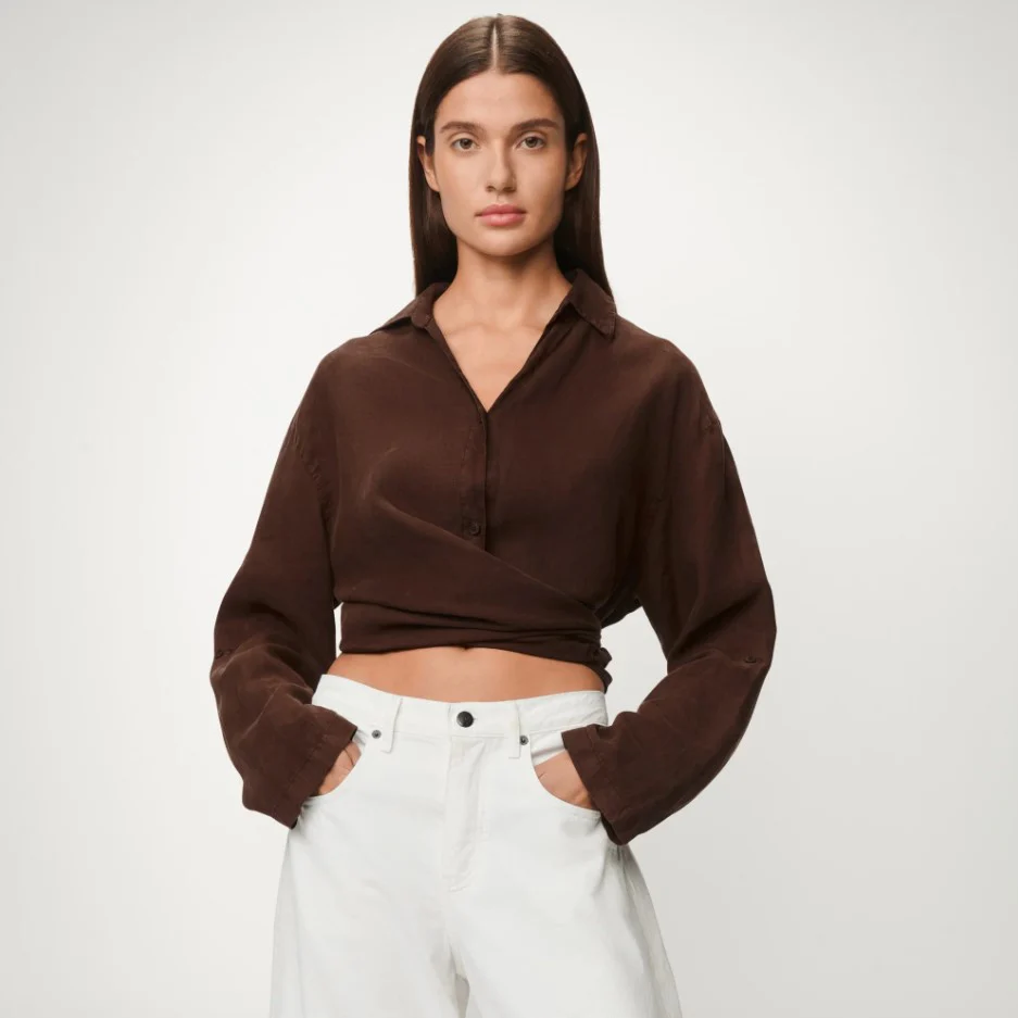 Blouses lange mouw bruin Lois Jeans - Image 2
