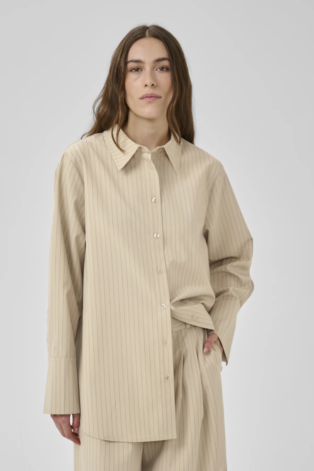 Blouses lange mouw bruin My Essential Wardrobe