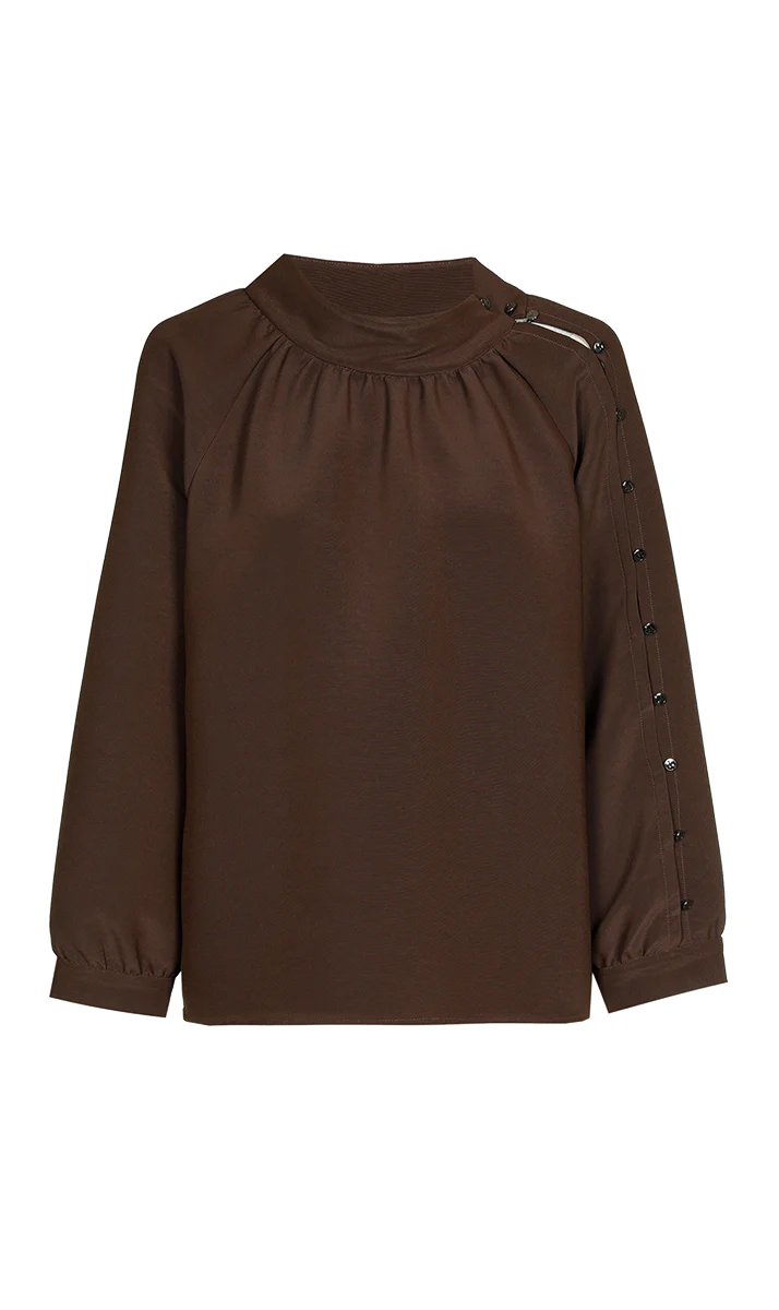 Blouses lange mouw bruin Xandres