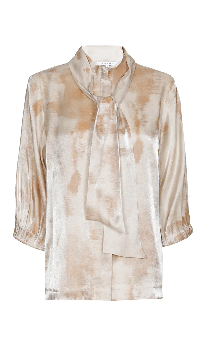 Blouses lange mouw bruin Xandres