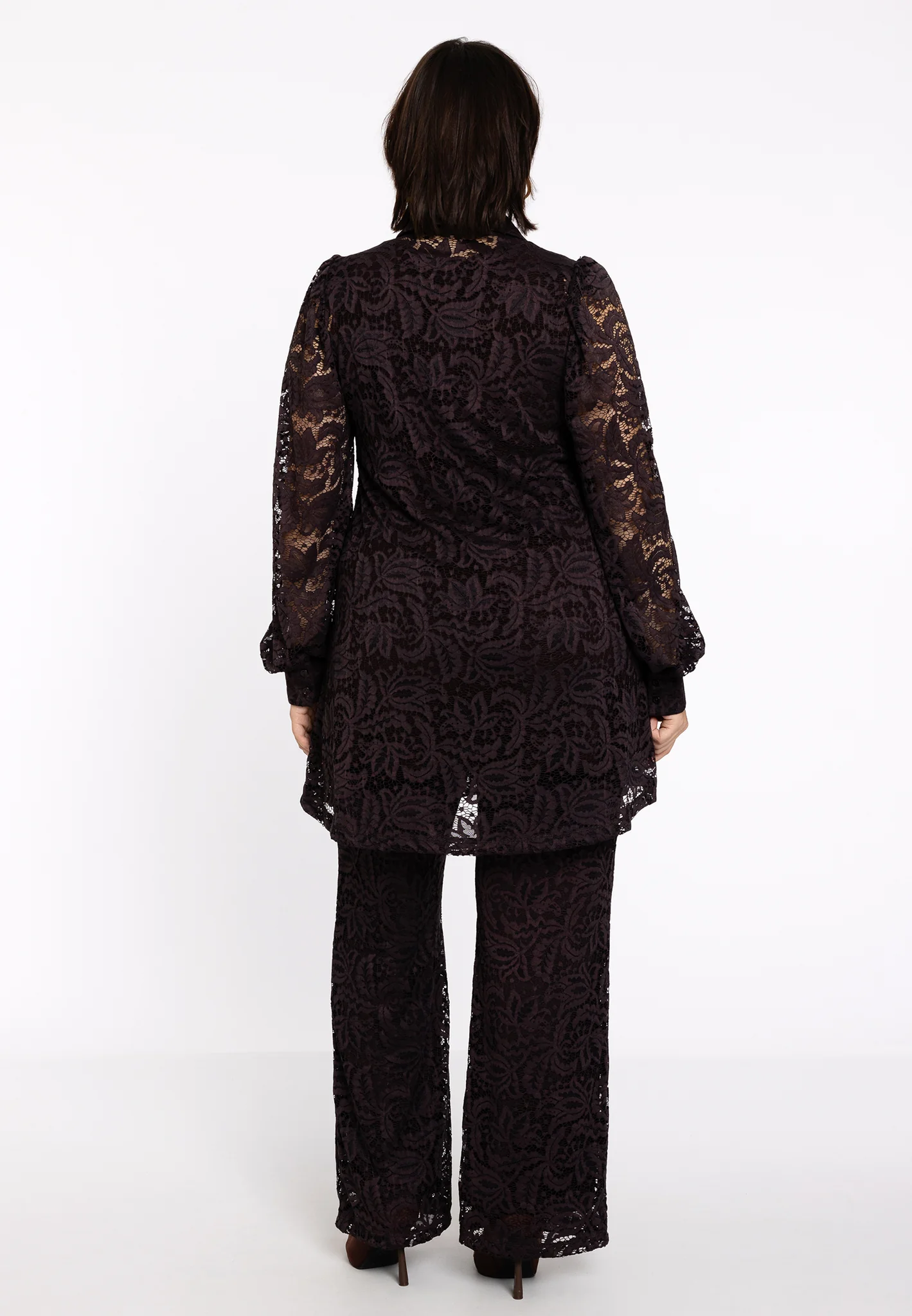 Blouses lange mouw bruin Yoek - Image 3
