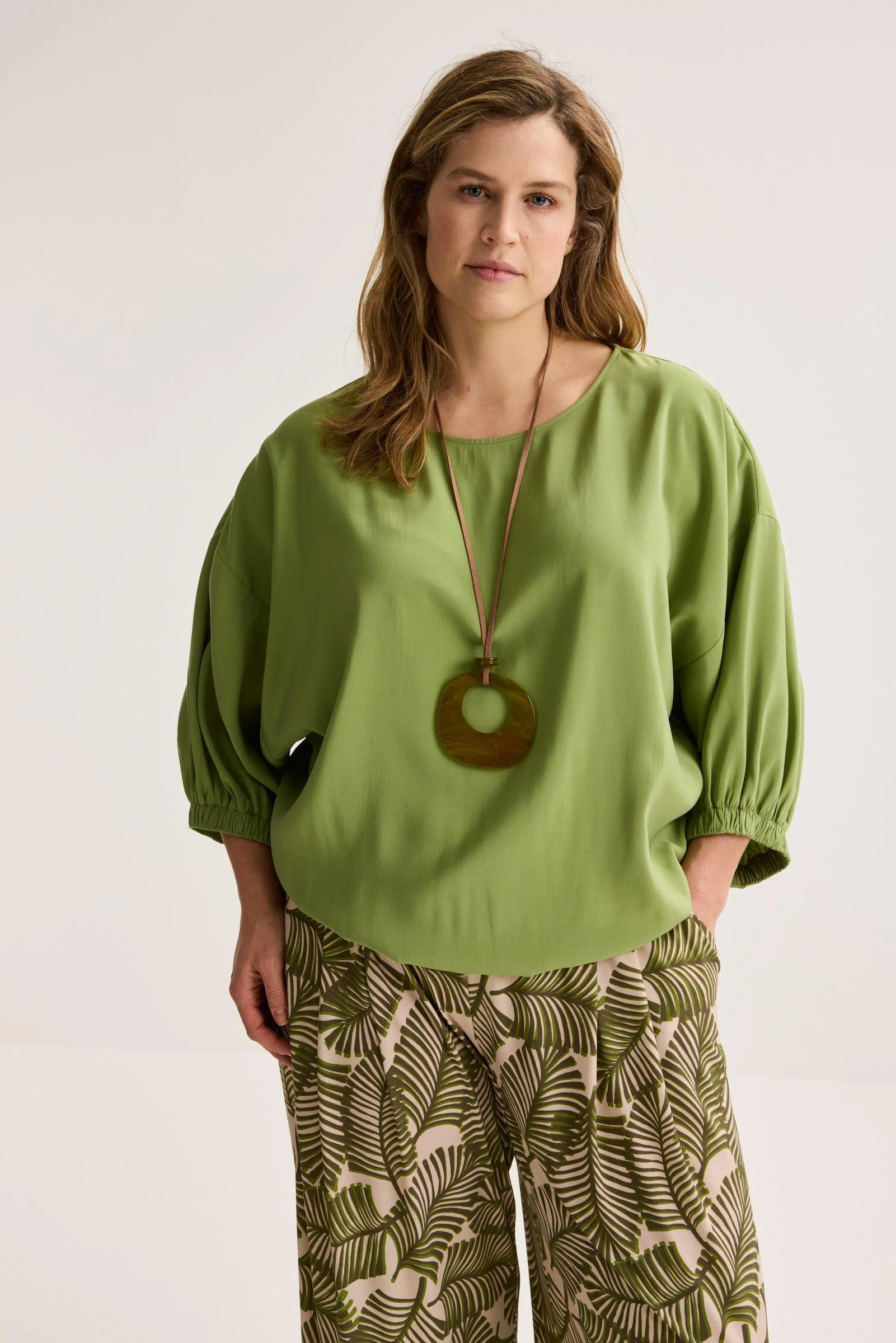 Blouses lange mouw groen Améline
