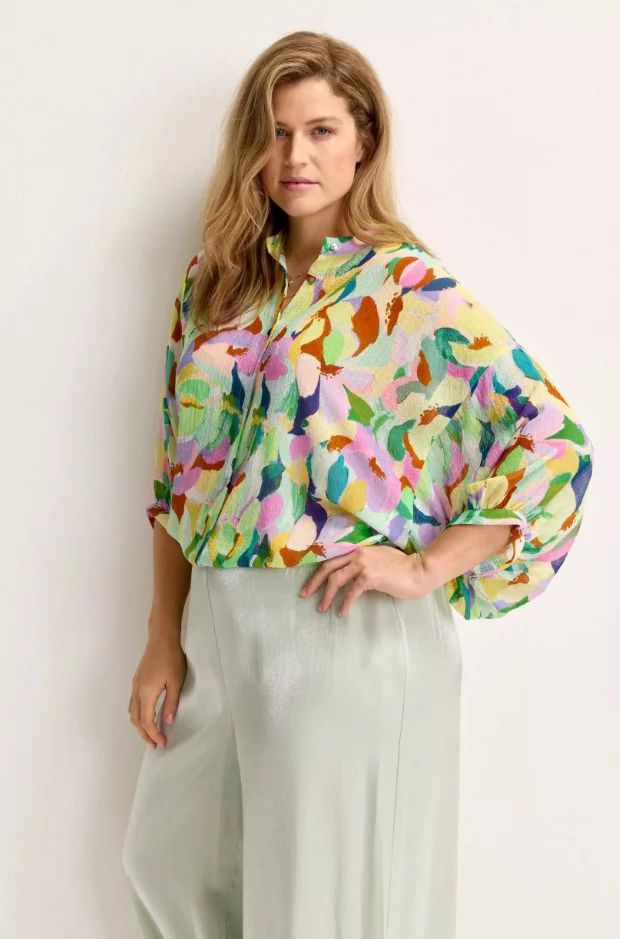 Blouses lange mouw groen Améline