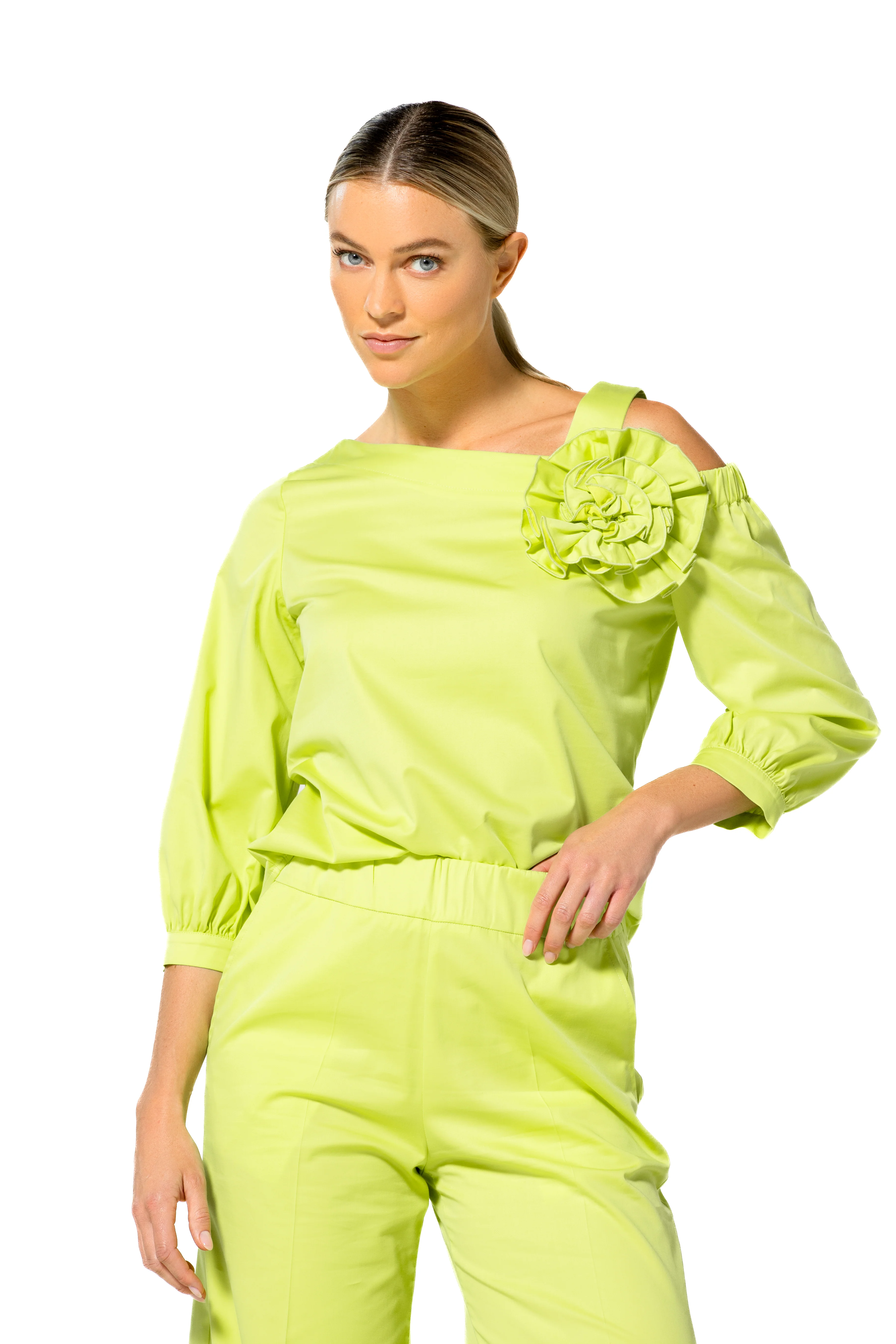 Blouses lange mouw groen Caroline Biss