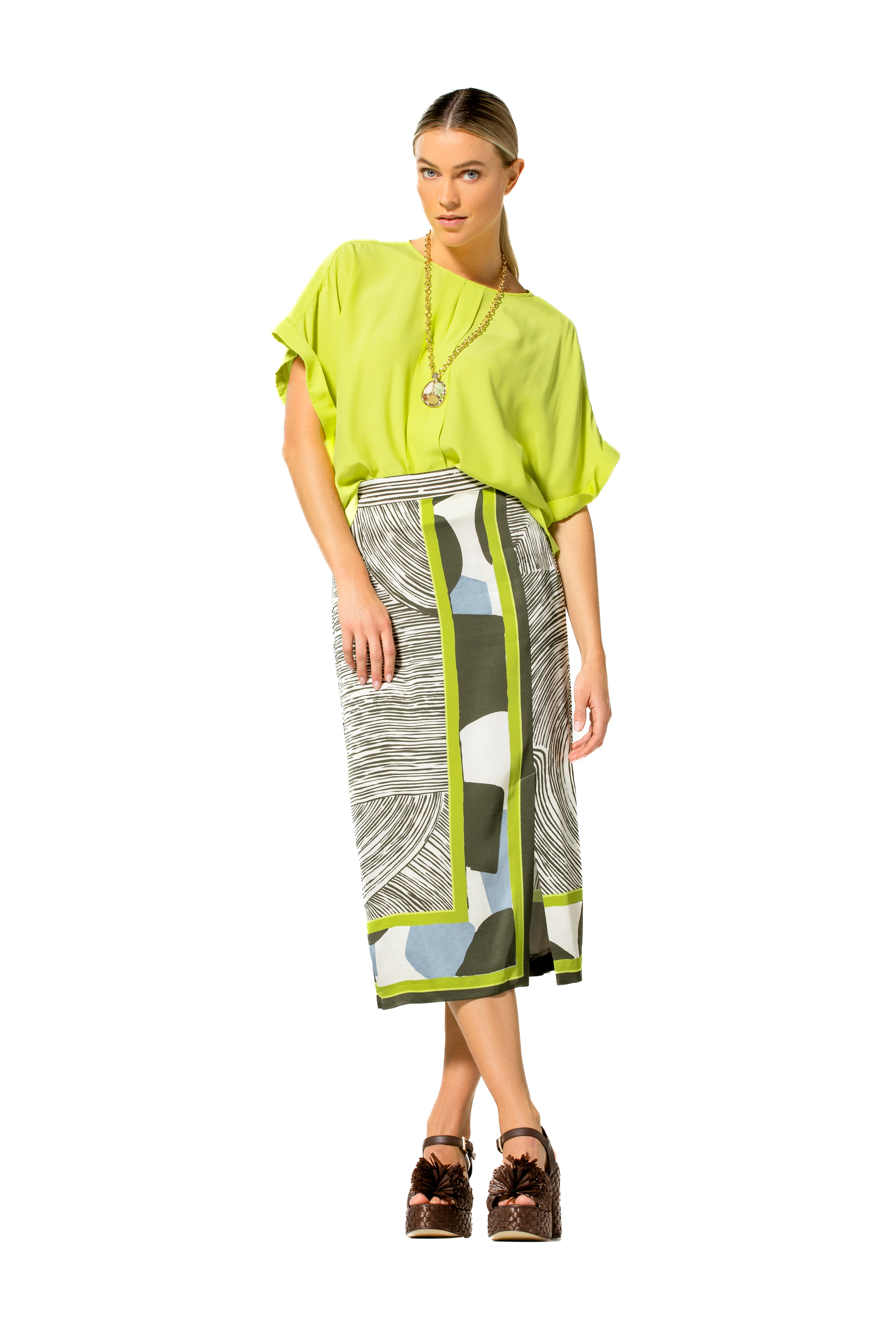 Blouses korte mouw groen Caroline Biss - Image 4