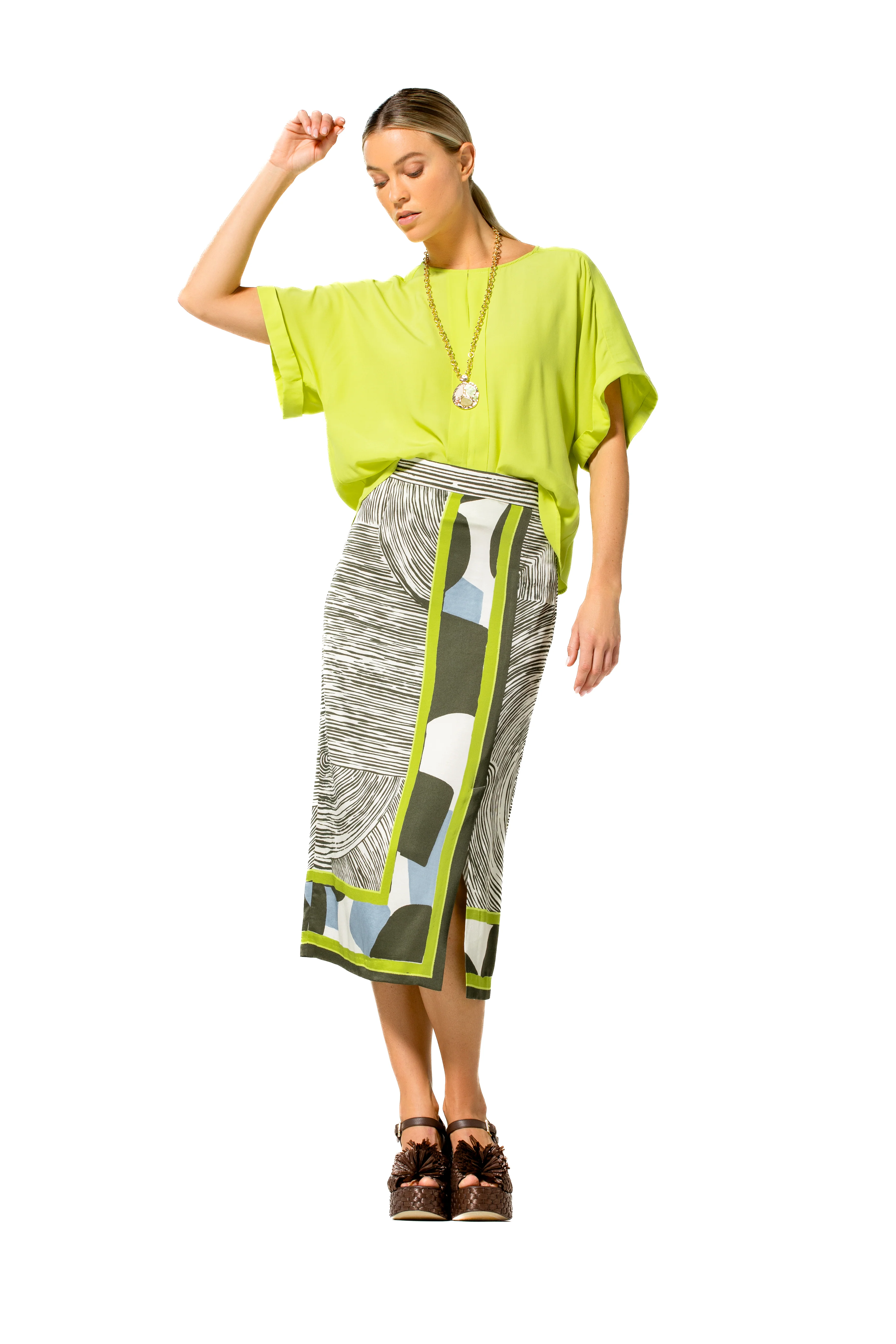 Blouses korte mouw groen Caroline Biss - Image 5
