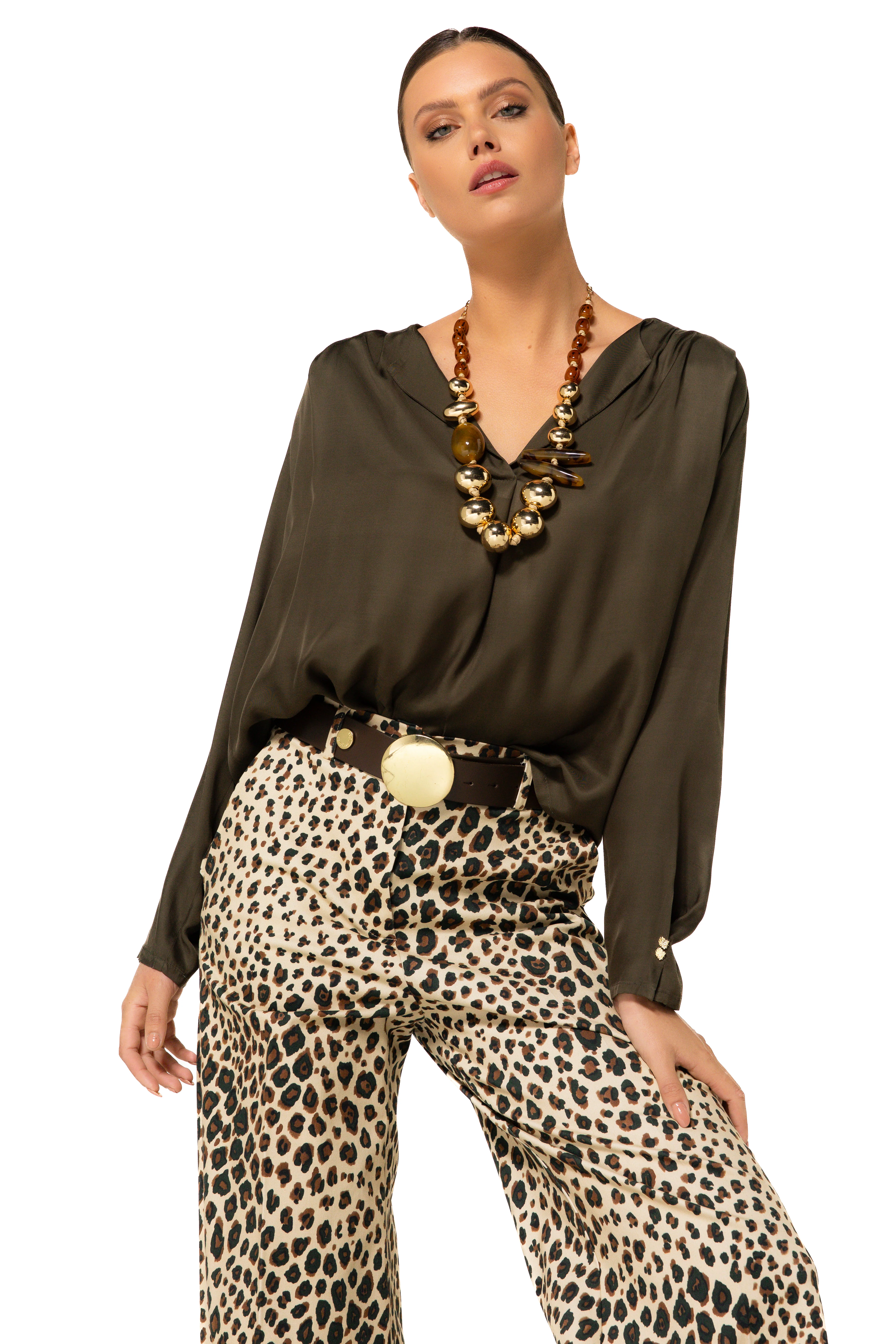 Blouses lange mouw groen Caroline Biss - Image 4