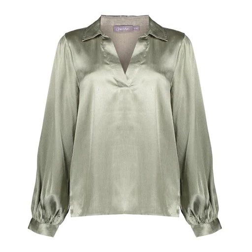 Blouses lange mouw groen Geisha - Image 2