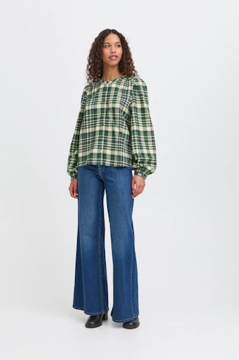 Blouses lange mouw groen ICHI - Image 5