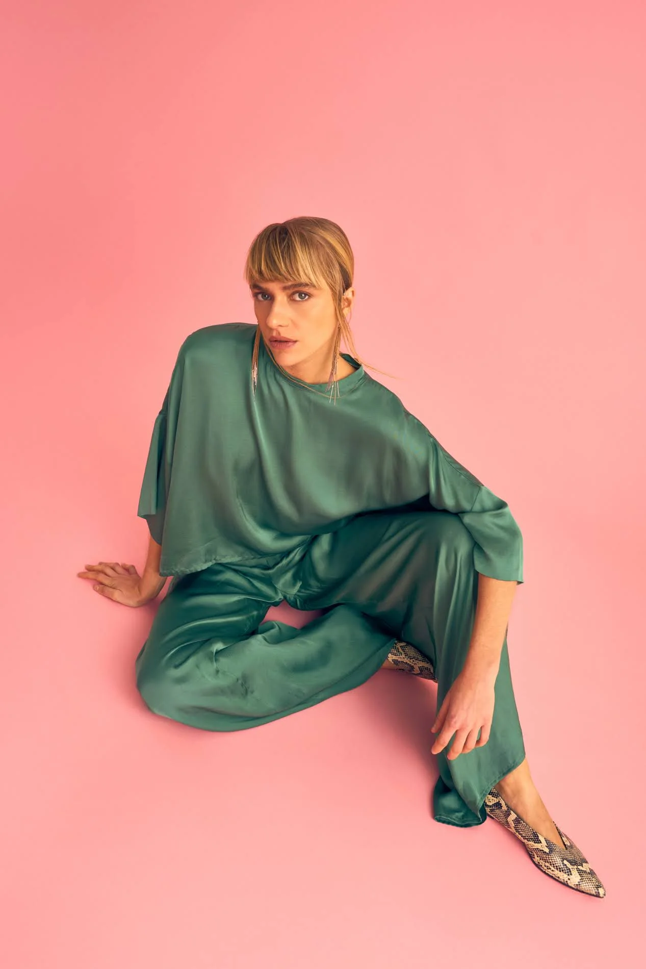 Blouses lange mouw groen Julia June