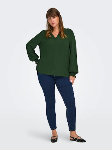 Blouses lange mouw groen ONLY Carmakoma - Image 5