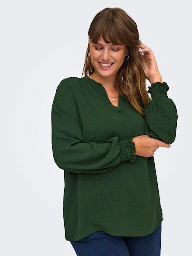 Blouses lange mouw groen ONLY Carmakoma - Image 6