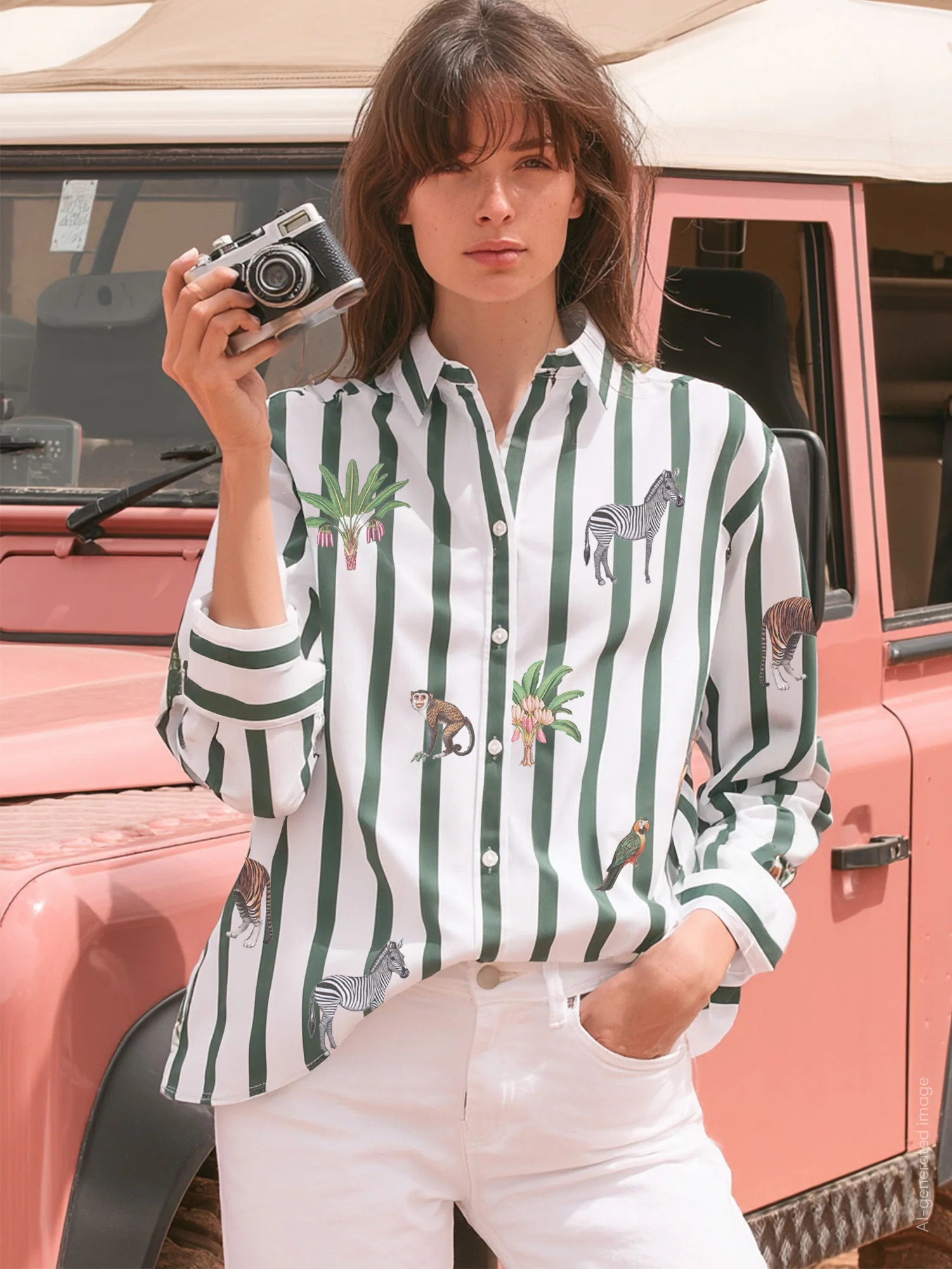 Blouses lange mouw groen Vilagallo