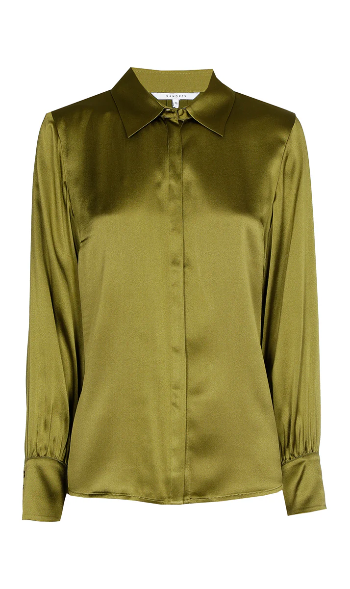 Blouses lange mouw groen Xandres