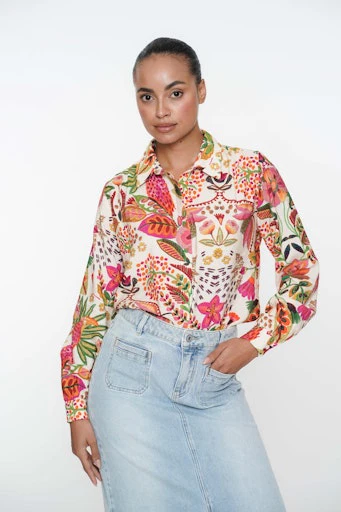 Blouses lange mouw multicolor Geisha