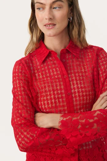 Blouses lange mouw rood Part Two - Image 3