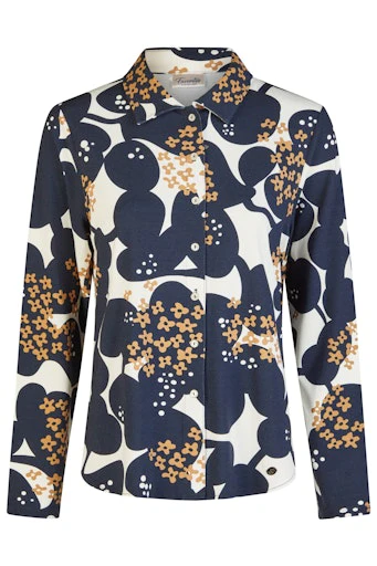 Blouses lange mouw navy Barbara Lebek