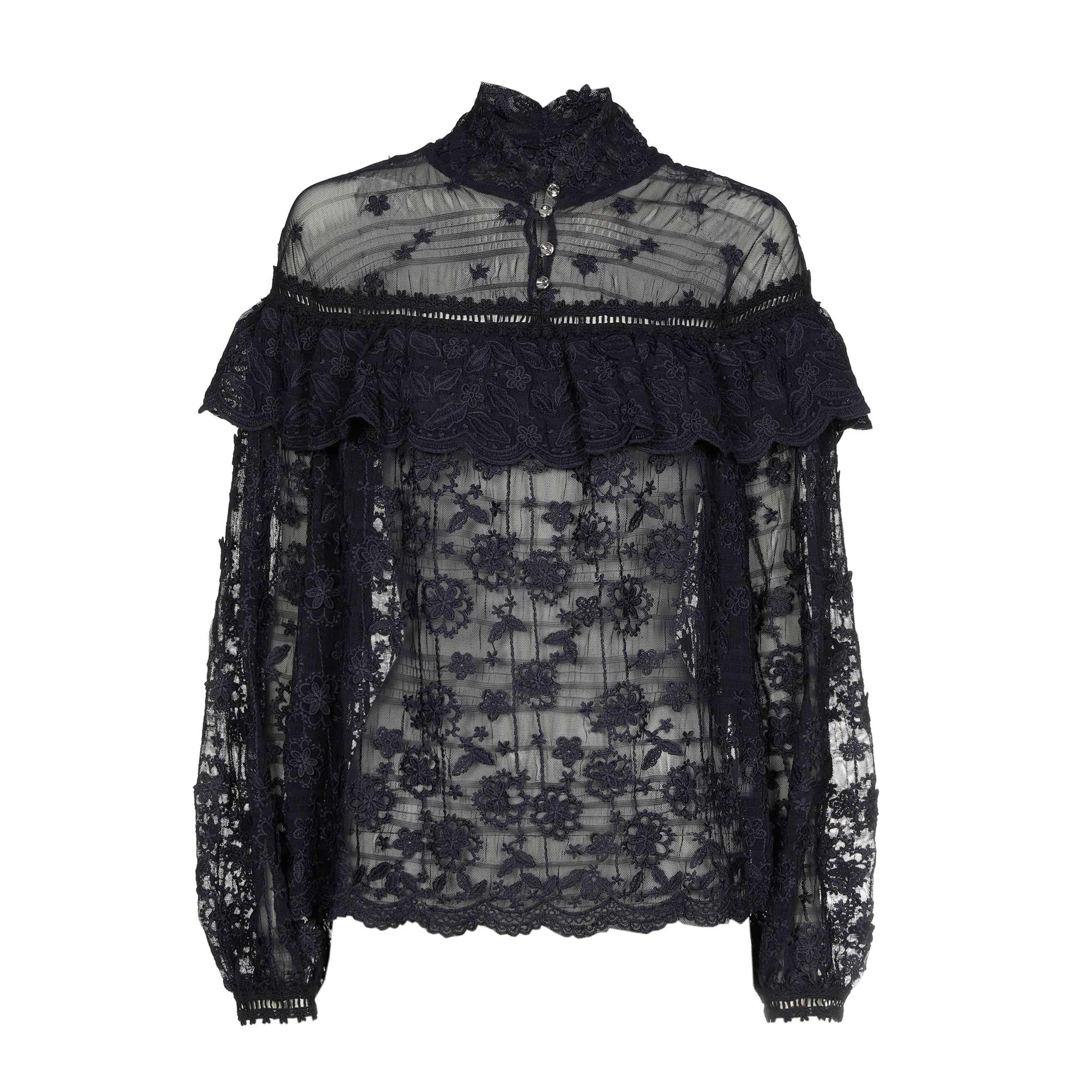 Blouses lange mouw navy Caroline Biss