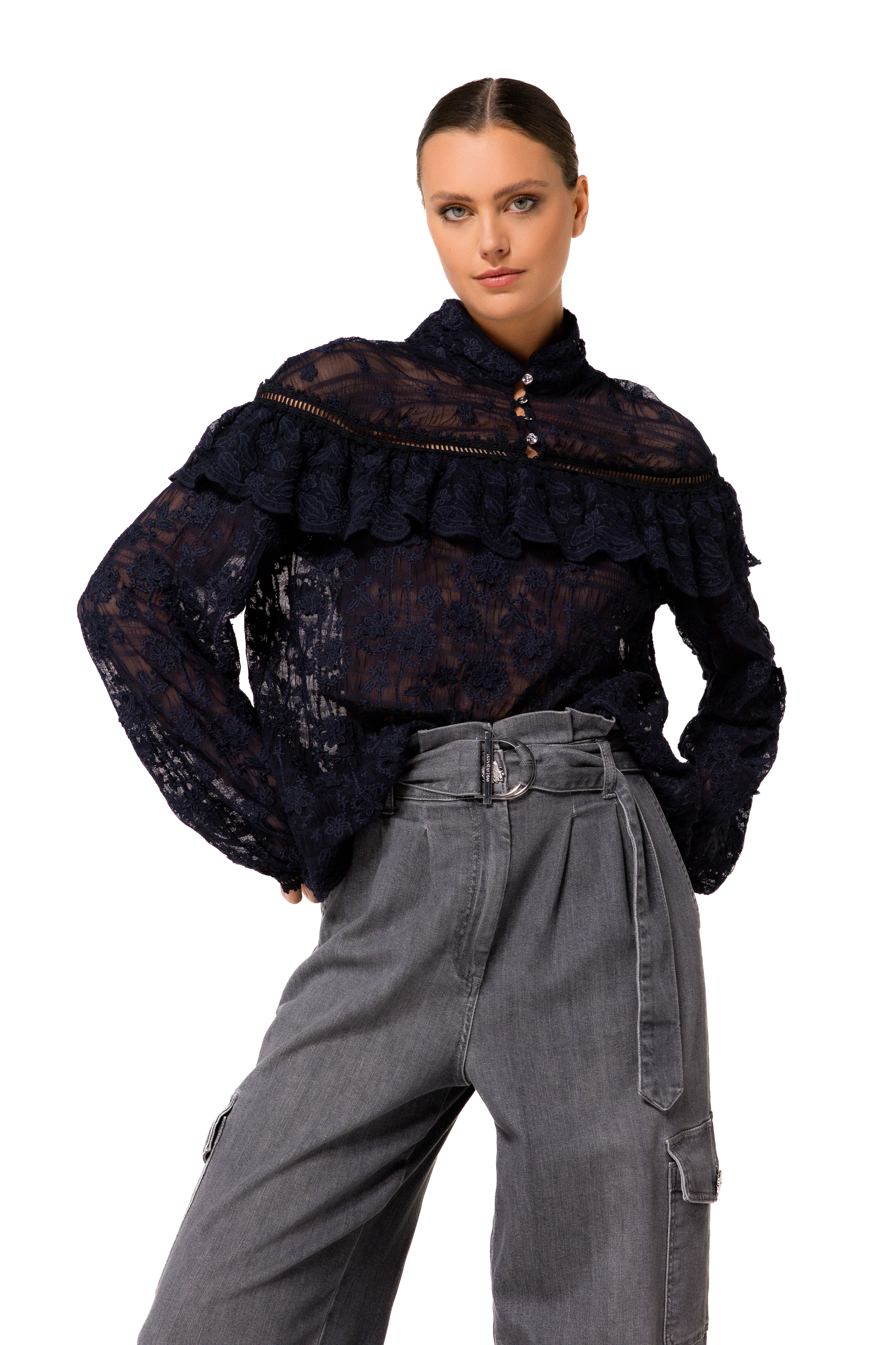Blouses lange mouw navy Caroline Biss - Image 3