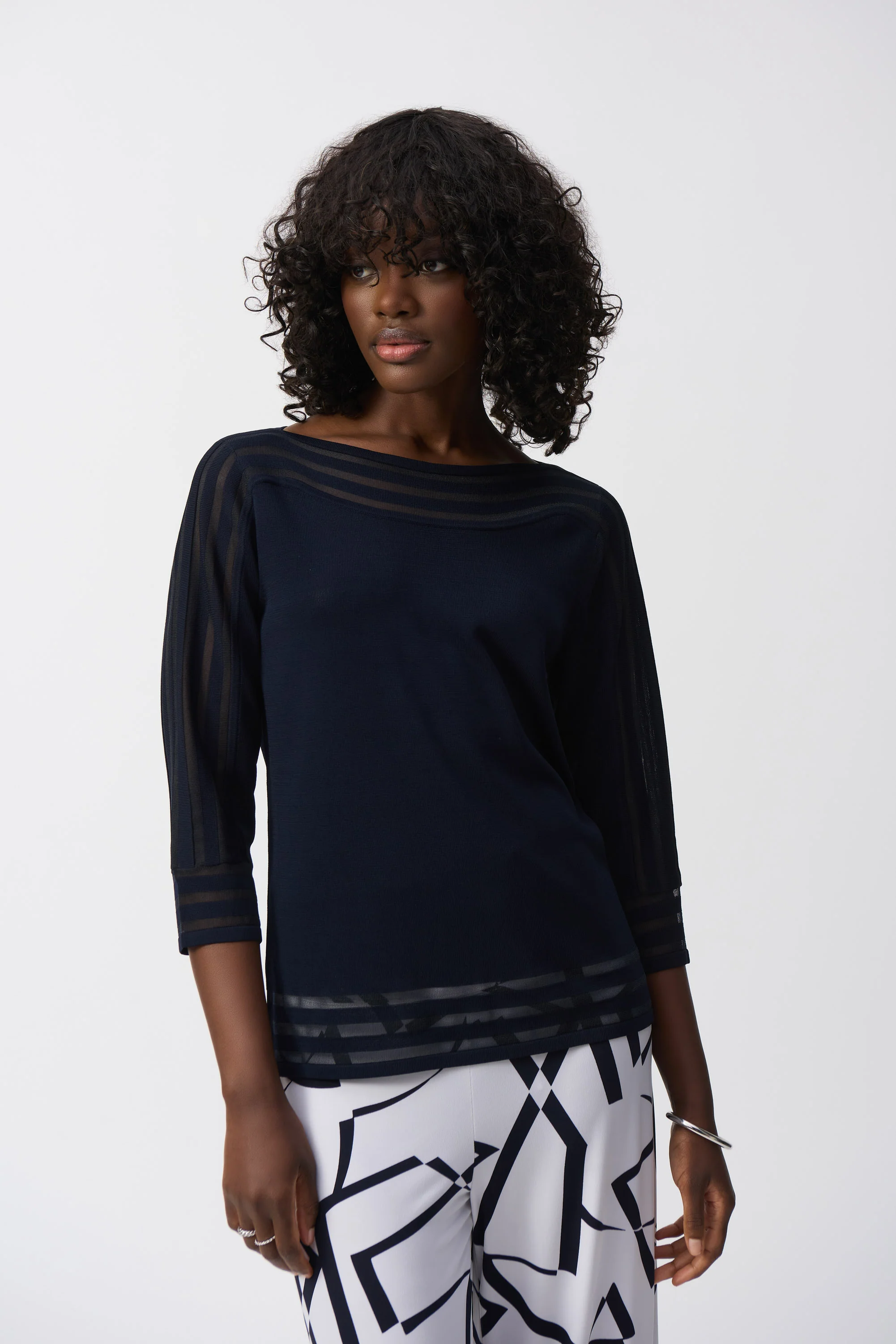 Blouses lange mouw navy Joseph Ribkoff