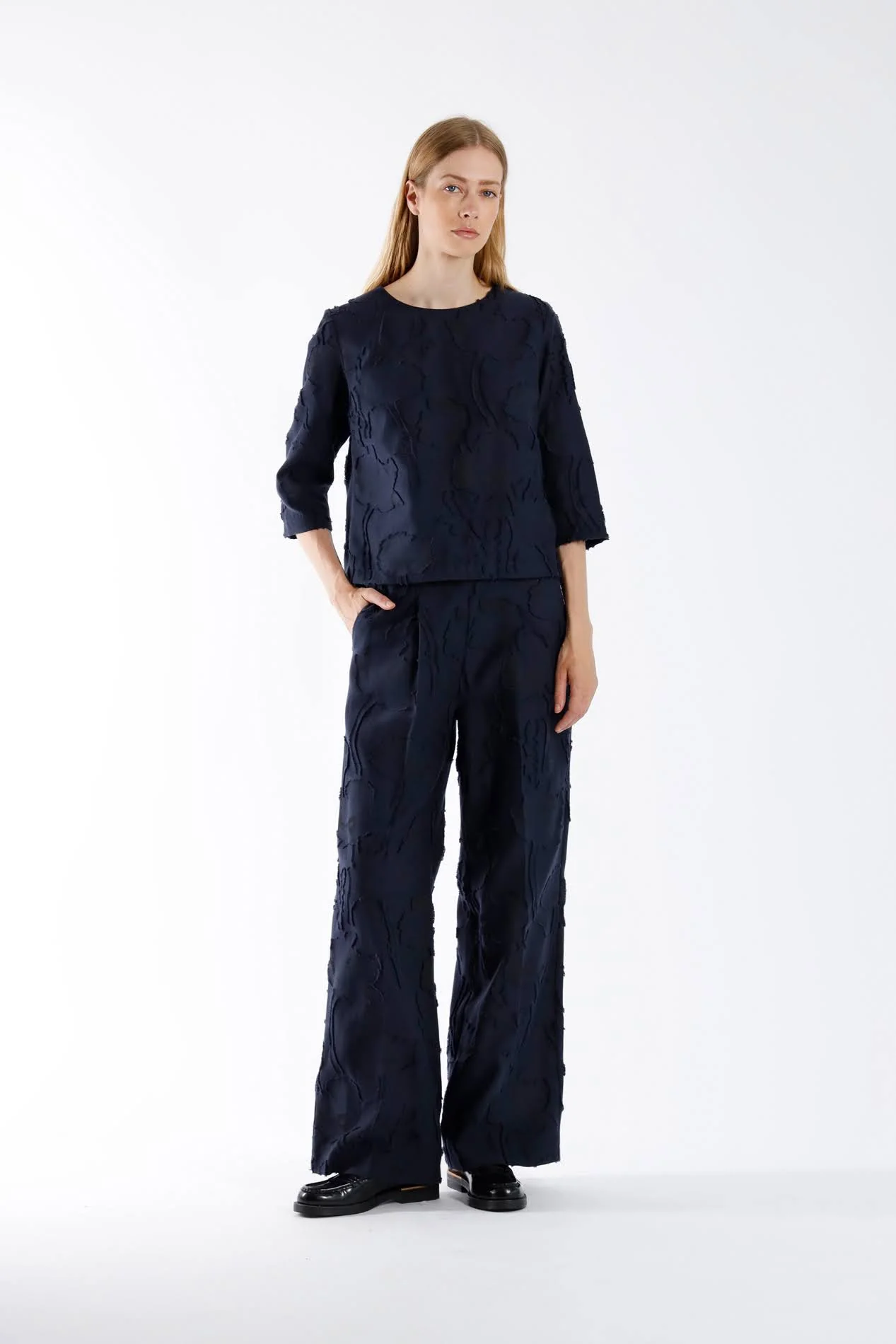Blouses lange mouw navy Julia June - Image 2