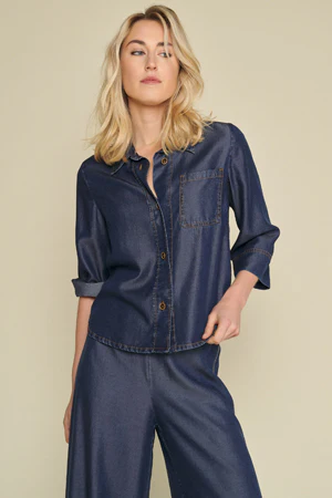 Blouses lange mouw navy Marie Méro