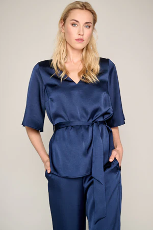Blouses korte mouw navy Marie Méro