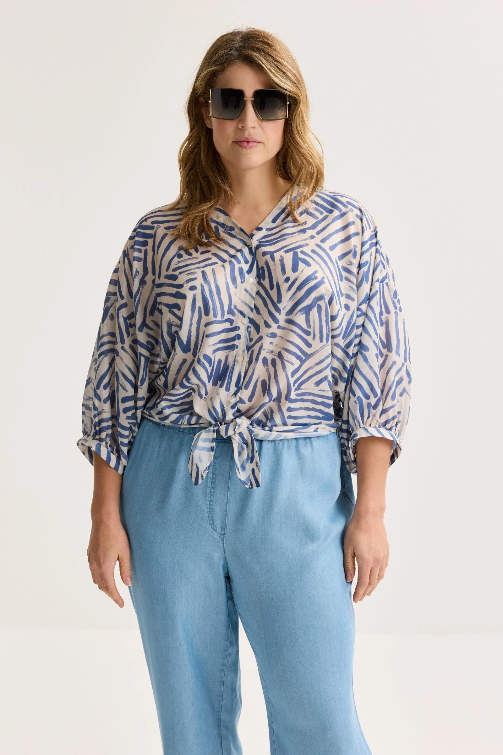 Blouses lange mouw navy Mayerline