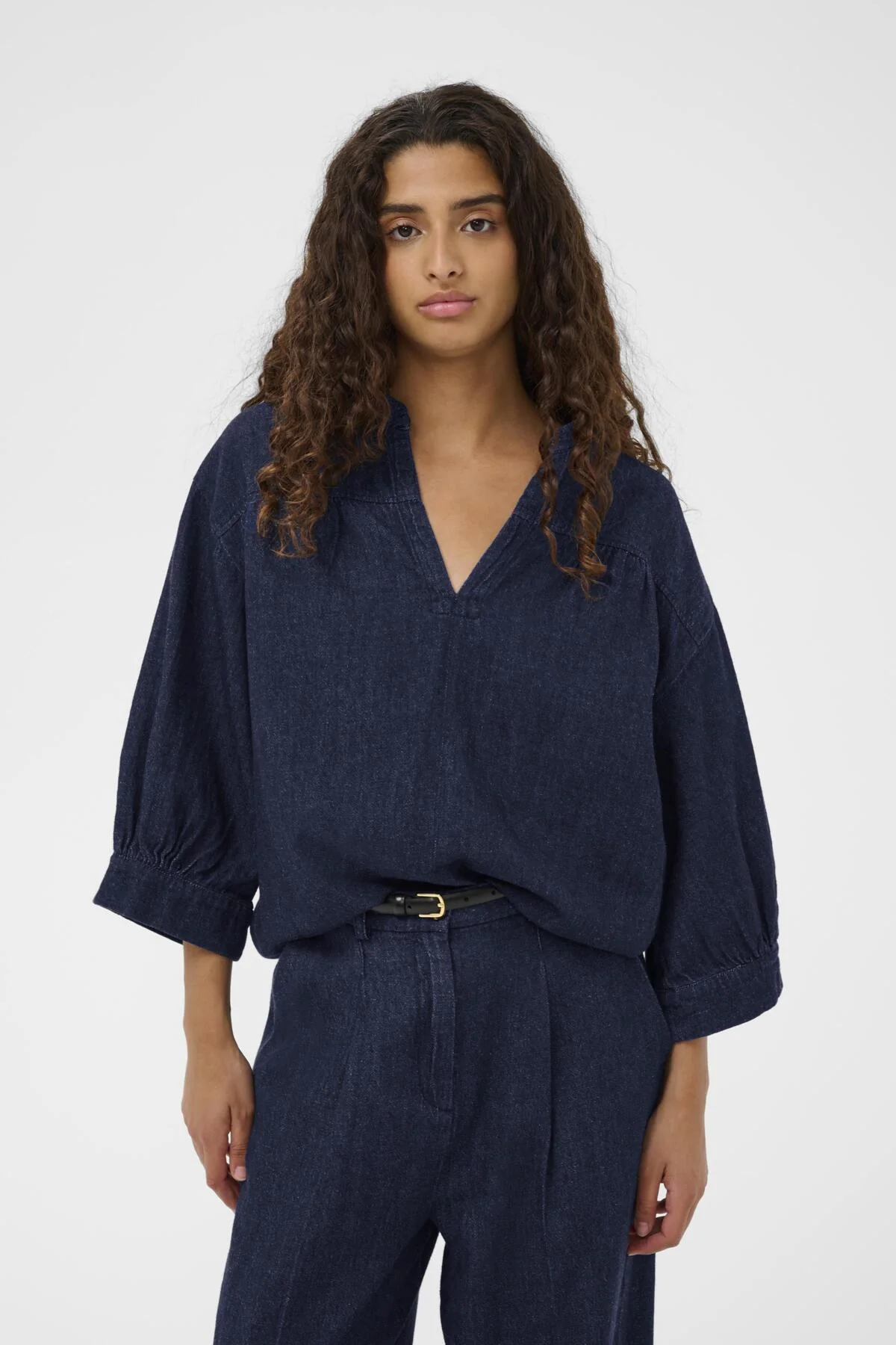 Blouses lange mouw navy Soaked In Luxury
