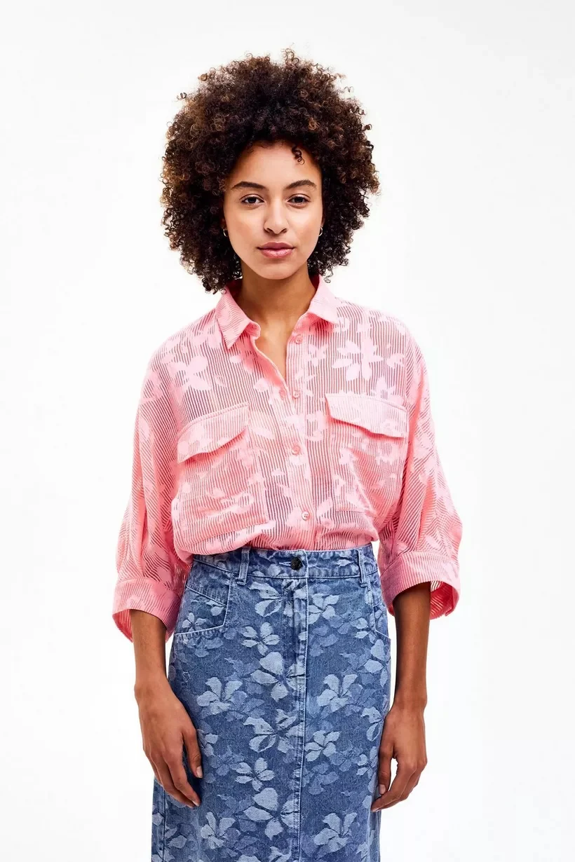 Blouses lange mouw oranje CKS