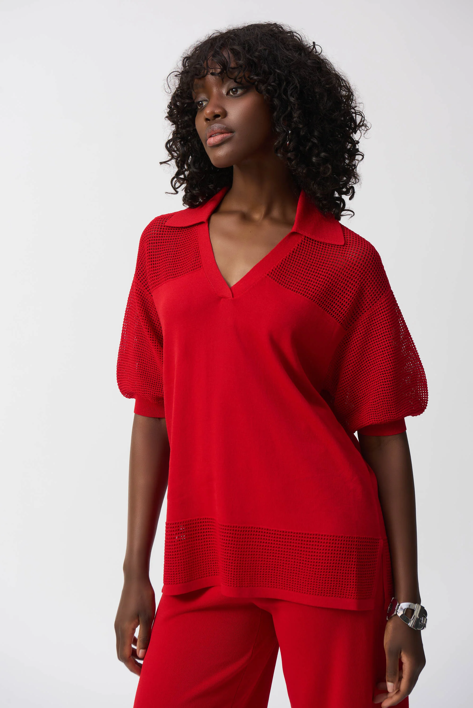 Blouses korte mouw rood Joseph Ribkoff