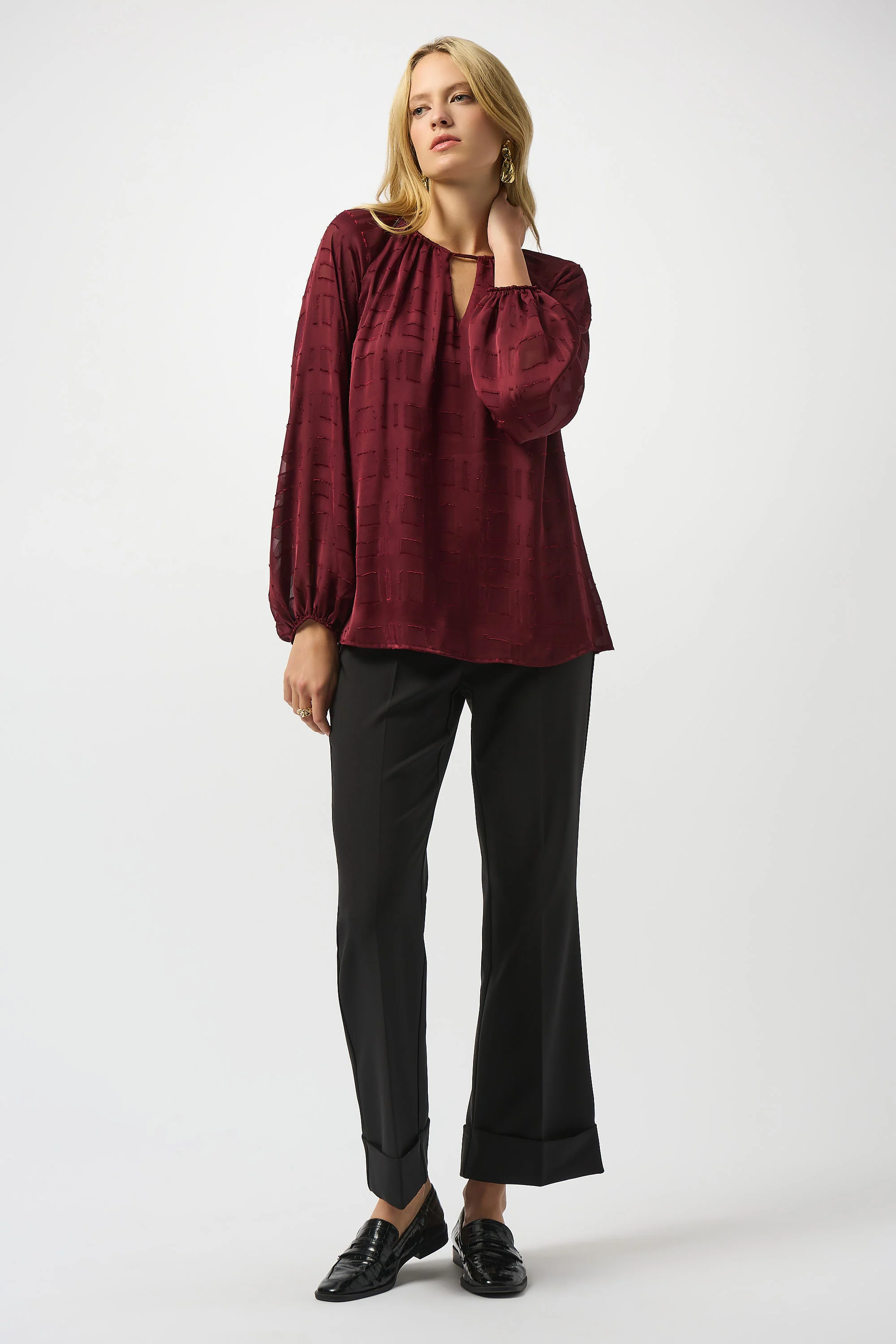 Blouses lange mouw rood Joseph Ribkoff - Image 2