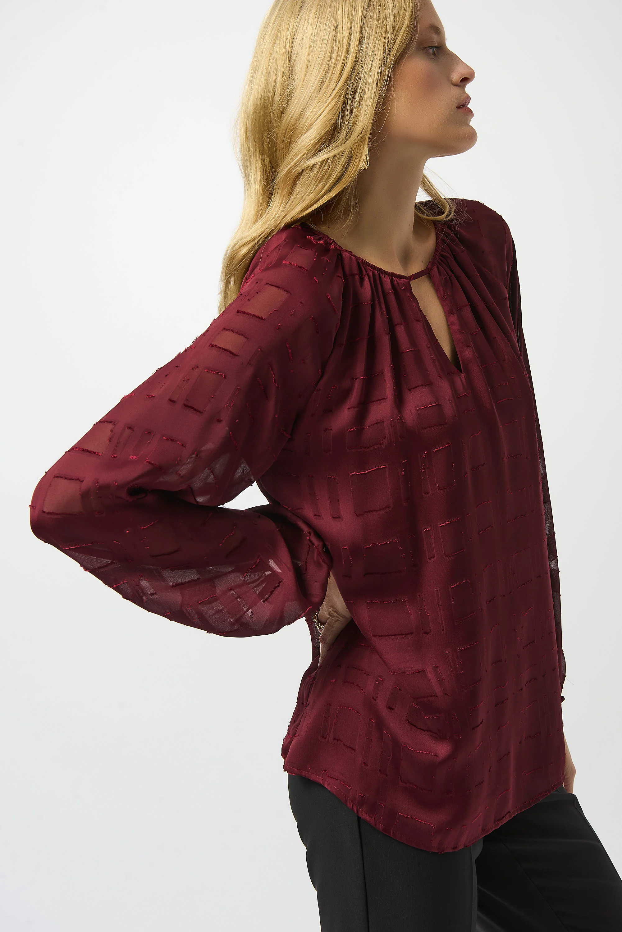 Blouses lange mouw rood Joseph Ribkoff - Image 4