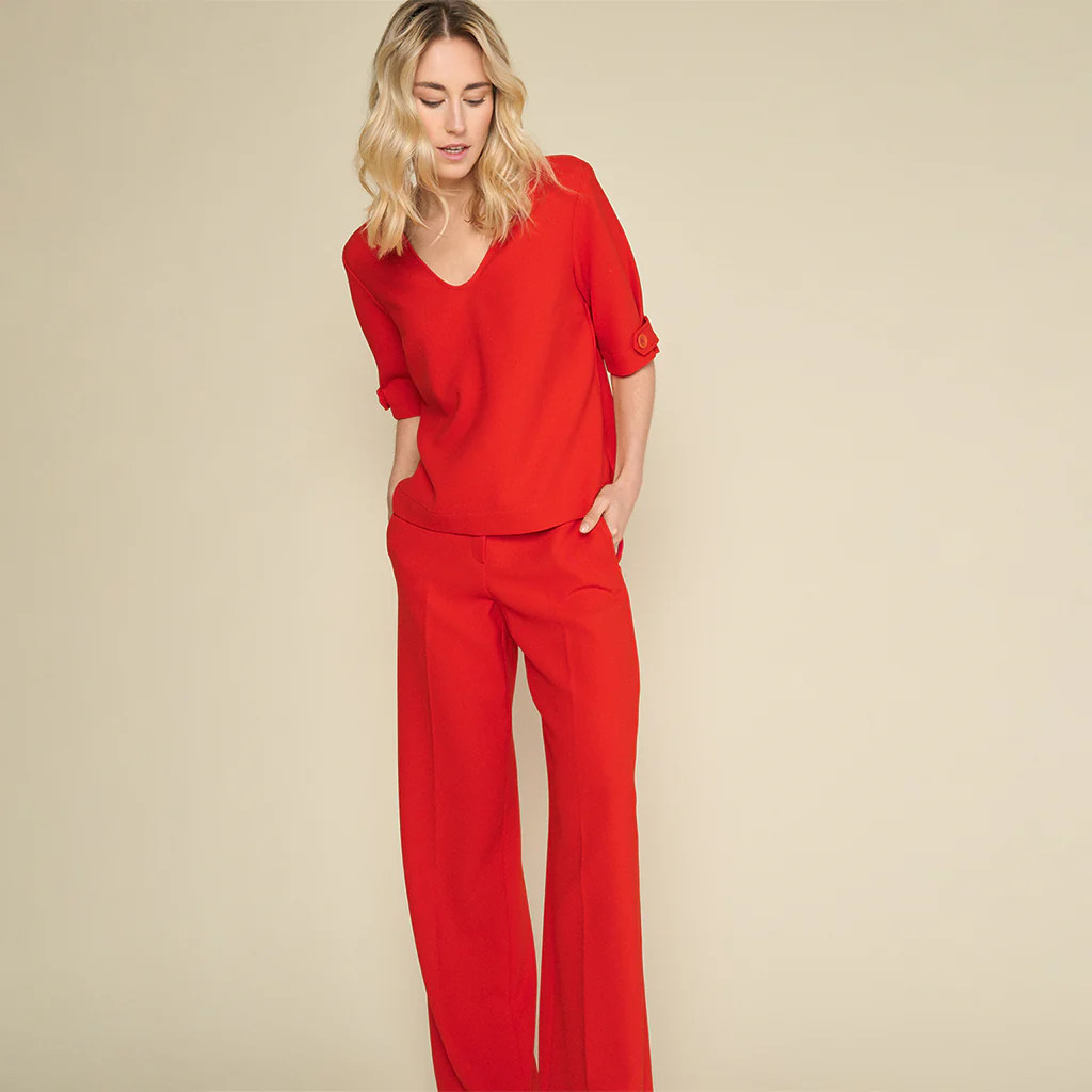 Blouses korte mouw rood Marie Méro