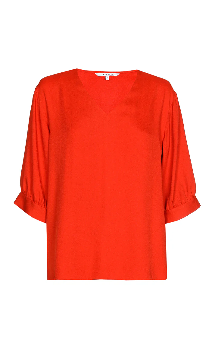 Blouses lange mouw rood Xandres